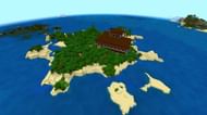 A woodland mansion on its own private island in Minecraft. (Image via Minecraft & Chill/YouTube)